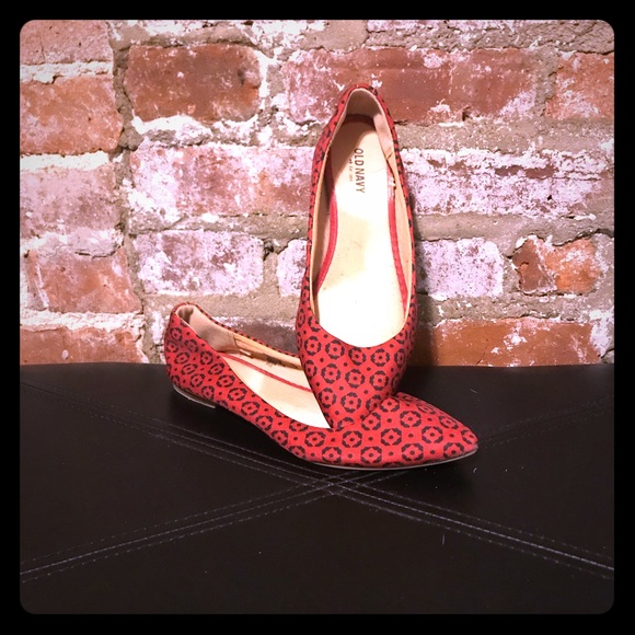 Red + Black Old Navy Flats - Picture 1 of 7